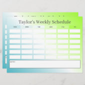 2-in-1 Budget Blauw Groen Gradient Class Schema (Voorkant / Achterkant)