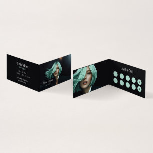 2 in 1 Business Loyalty kaart haarstylist modern Visitekaartje