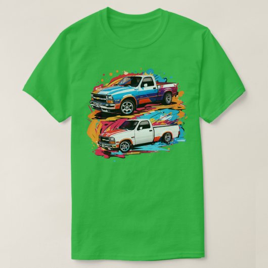 2 in 1 Chevy S10 Drag Truck T-shirt (Design voorkant)