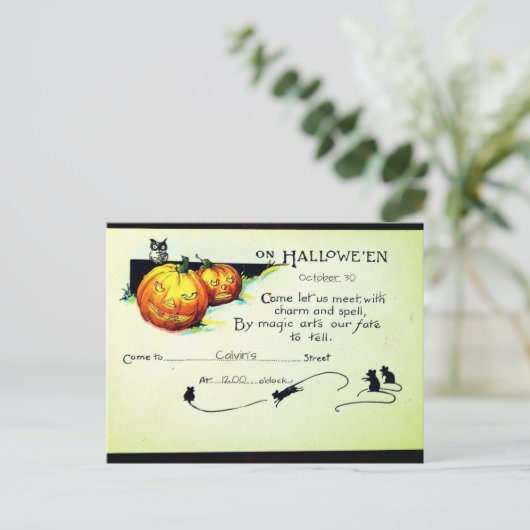 2-in-1 Halloween Party Uitnodiging & (Staand voorkant)