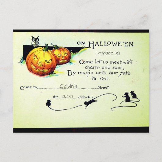 2-in-1  Halloween Party Uitnodiging & (Voorkant)