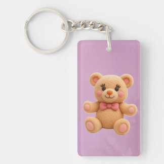 2-in-1 Kawaii Teddy en Roos Dubbelzijdige Sleutelhanger