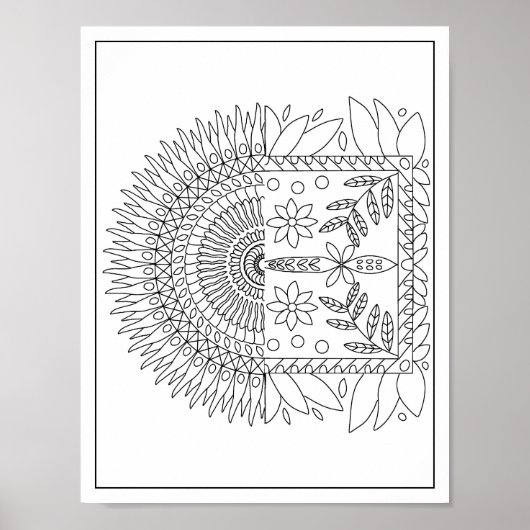 2 in 1 Mandala Adult Kleurend Poster (Voorkant)