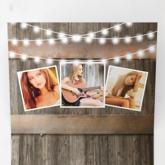 2 in 1 Rustieke Zonnebloem 2025 Afstuderen Drieluik Uitnodiging (Binnenzijde eerst)