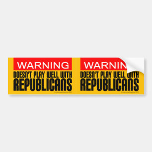 2-in-1 speelt niet goed met republikeinen bumpersticker