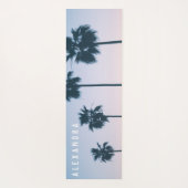 2-in-1 tropische roze en blauwe palmboom - Zonnepl Yogamat (Achterkant)