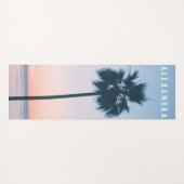 2-in-1 tropische roze en blauwe palmboom - Zonnepl Yogamat (Voorkant (horizontaal))