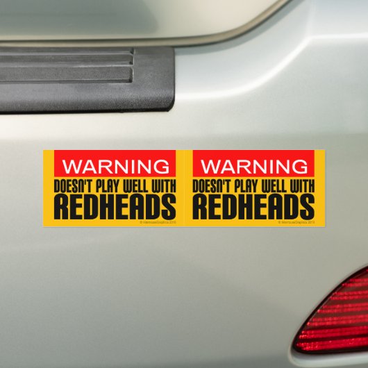 2-in-1 waarschuwing: speelt niet goed met Redheadk Bumpersticker (Op auto)
