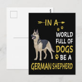 2 In een wereld vol honden wees een Duitse herder Briefkaart (Voorkant / Achterkant)