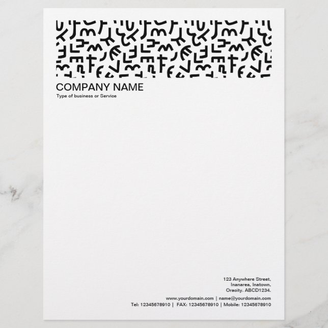 2 in Header 1/2 Inch Rand - Kuba Stijl 02 Briefhoofd (Voorkant)