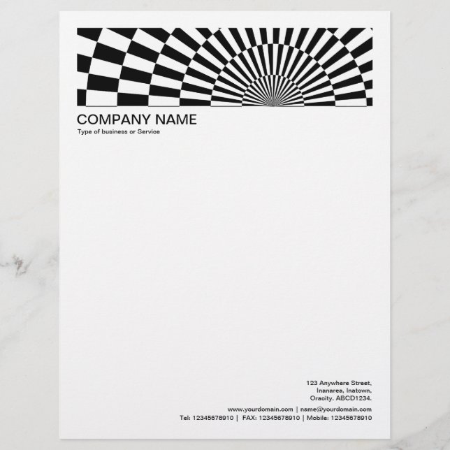 2 in Header 1/2 Inch Rand - Op-Art 02 Briefhoofd (Voorkant)