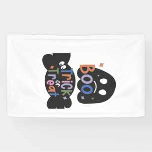 2 In One Halloween Stickers Boo en Trick or Treat Spandoek