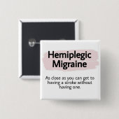 2-inch badge - hemiplegische migraine vierkante button 5,1 cm (Voorkant /achterkant)