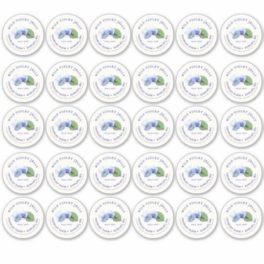 2-inch Mason Jar Label Violet Jelly Vinyl (Voorkant)