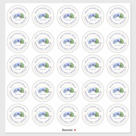 2-inch Mason Jar Label Violet Jelly Vinyl (Vel)