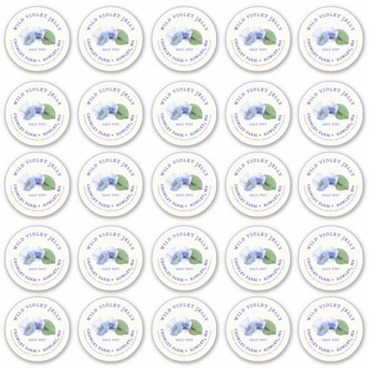 2-inch Mason Jar Label Violet Jelly Vinyl (Voorkant)