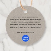 2-inch Ronde Kraft met Logo met beschrijving Fav. Bedankjes Labels (Achterkant)