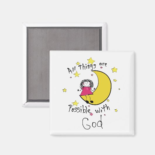 2 Inch Square Magnet met scriptie (Voorkant / Achterkant)