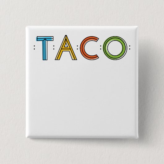 2 Inch Square TACO Name Tag Button (Voorkant)