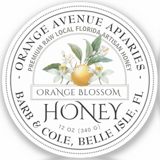 2-inch staatsnaam en ventilator geïllustreerd honi sticker (Voorkant)