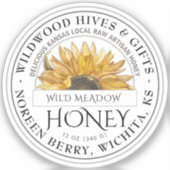 2-inch staatsnaam en ventilator geïllustreerd honi sticker (Voorkant)