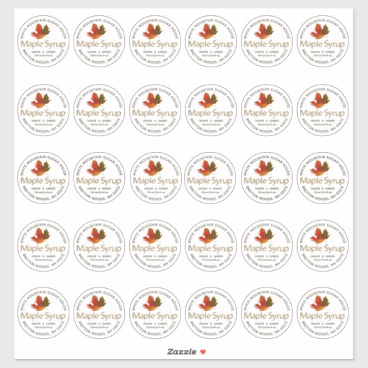 2-inch standaard Mason Jar Cat Label Maple Syrup (Vel)