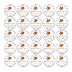 2-inch standaard Mason Jar Cat Label Maple Syrup