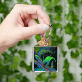 2-inch vierkant dragonfly-Sleutelhanger Sleutelhanger (Hand)