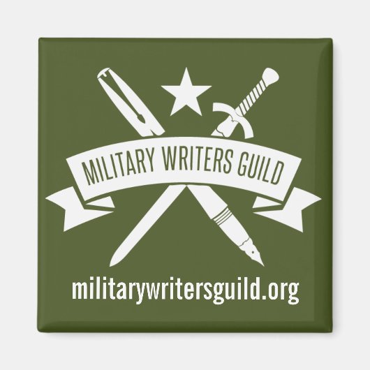 2-inch vierkante magneet, Olive Drab Magneet (Voorkant)