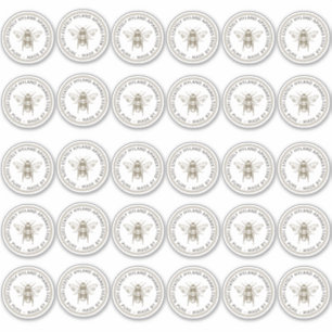 2-inch vinylason bijenhoningetiket sticker