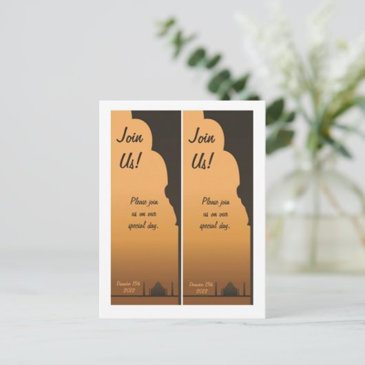 2 Indiase droom Save the Date Bladwijzer Aankondigingskaart (Staand voorkant)