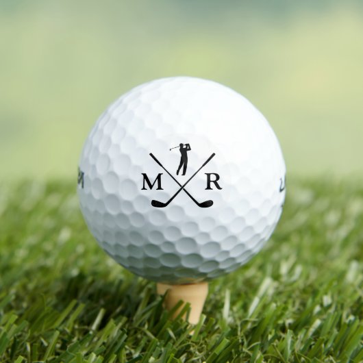 2-Initiaal Klassevol B&W Monogram Golfballen (Insitu Shirt)