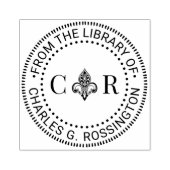 2 Initiaal Mongm Fleur de Lis #26 Bibliotheek Boek Rubberstempel (Afrduk)