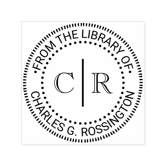 2 Initiaal Monogram #2 VRT Spacer Bibliotheek Boek Zelfinktende Stempel (Design)