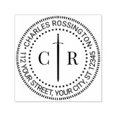 2 Initiaal Monogram Celtic Sword Name Retouradres Zelfinktende Stempel (Design)