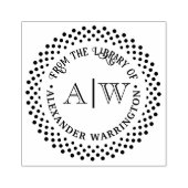 2 Initiaal Monogram Gestippeld Lijst #3CA Biblioth Rubberstempel (Afrduk)