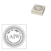 2 Initiaal Monogram Gestippelde Frame #2CA Bibliot Rubberstempel (Gestempeld)