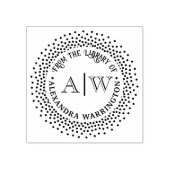 2 Initiaal Monogram Gestippelde Frame #2CA Bibliot Rubberstempel (Afrduk)