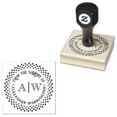 2 Initiaal Monogram Gestippelde Frame #3CA Bibliot Rubberstempel (Gestempeld)
