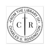 2 Initiaal Monogram Keltisch Zwaard Bibliotheek Bo Zelfinktende Stempel (Design)