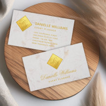 2 Initiaal Monogram Nep Goud Folie Witte Marmer