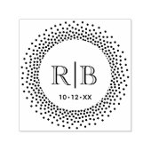2 Initiaal Monogram Rond Gestippelde Stippen Frame Zelfinktende Stempel (Design)