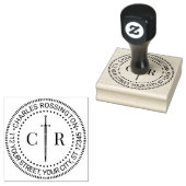 2 Initiaal Monogram Sword #1 Naam Retouradres Rubberstempel (Gestempeld)