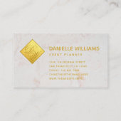 2 Initialen Monogram Faux Gold Folie Wit Marmer Visitekaartje (Achterkant)