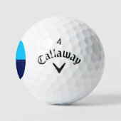 2-initialen Verticaal Monogram Modern 2-tone blauw Golfballen (Logo)
