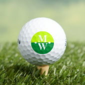 2-initialen Verticaal Monogram Modern 2-tone groen Golfballen (Insitu Shirt)