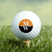 2-initialen Verticaal Monogram Modern Sinaasappel/ Golfballen (Insitu Shirt)