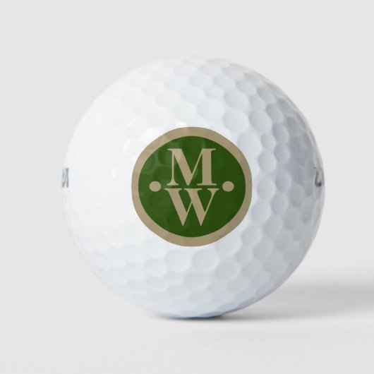 2-initialen Verticaal Monogrammed Modern Golfballen (Voorkant)