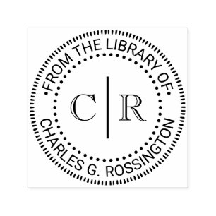 2 Initieel Monogram #2 Vrt Spacer Bibliotheek Boek Zelfinktende Stempel