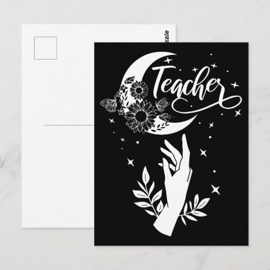 2- Inspirerend leraar sjirt, minimalistische leraa Briefkaart (Voorkant / Achterkant)